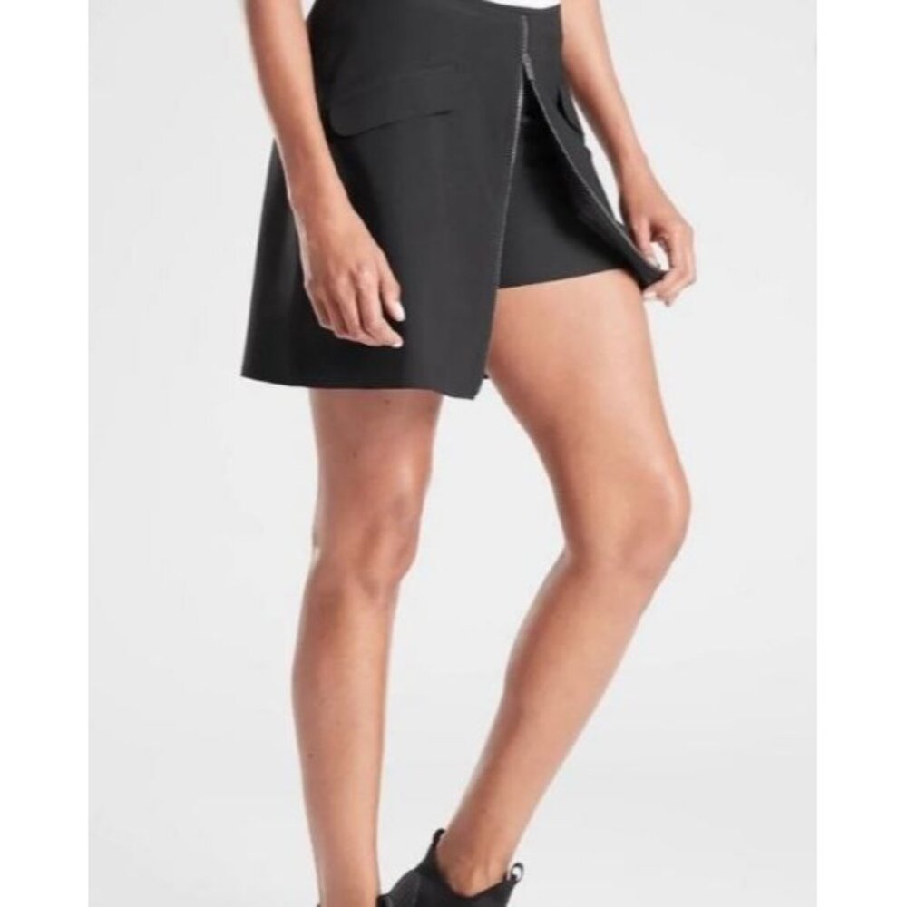 NWOT Athleta Women's Stellar Skort Black Skirt Zipper Size Large 1292 - Picture 3 of 12